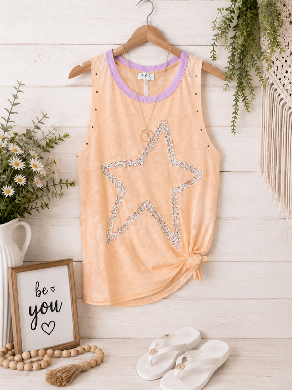 POL orange & pink oversized tank Size Large
