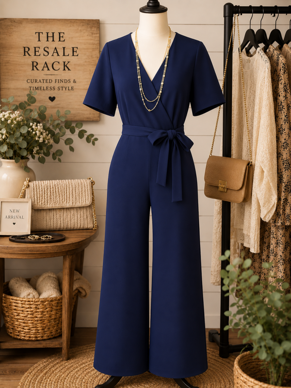 Sandra Darren Navy Jumpsuit Size XL
