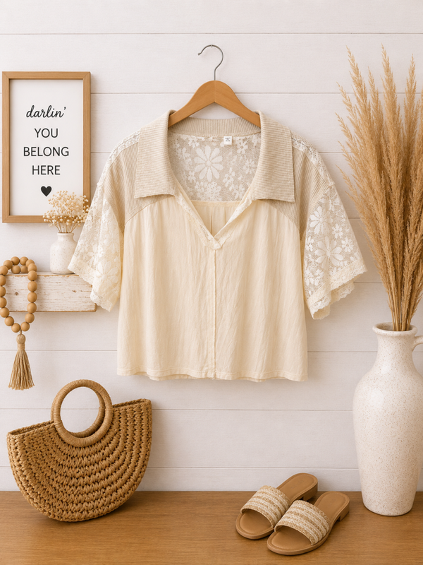 POL tank with lace sleeve top Size Small