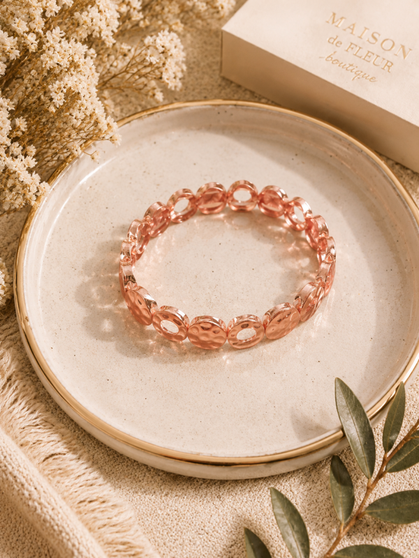 Rose gold tone stretch bracelet