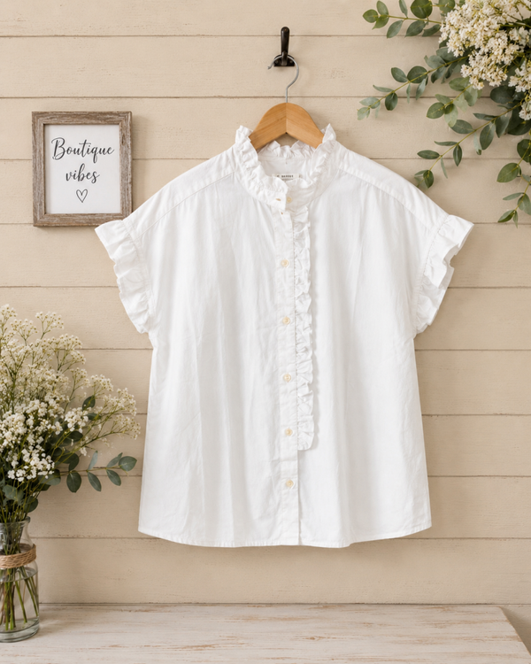 Free Assembly white button up top Size Large