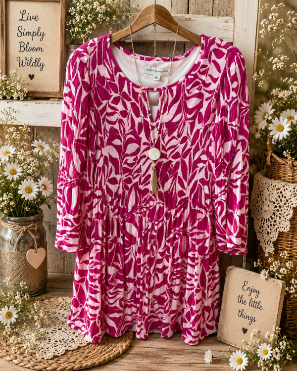 Emma & Michelle fuchsia/white dress Size XL