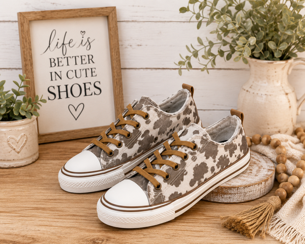 Cow print shoes Size 8