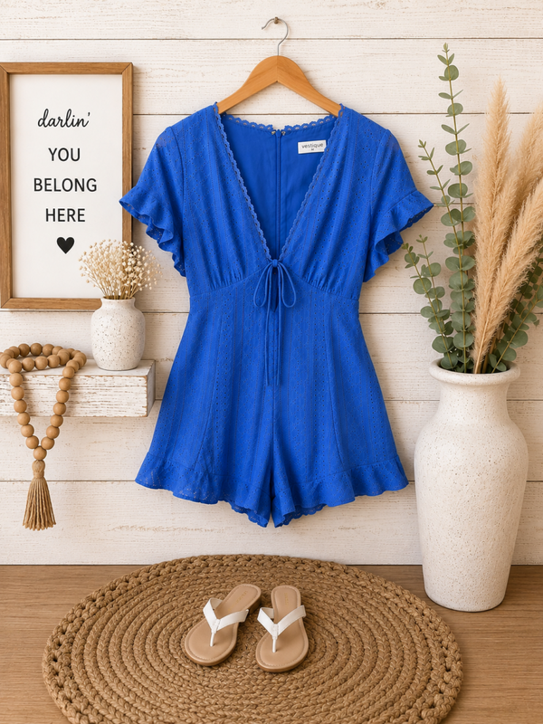 Vestique Blue Jumpsuit Size Medium