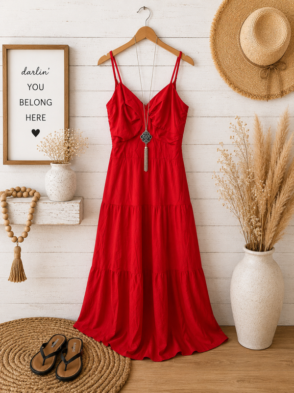 Eco Wish red maxi dress Size Medium