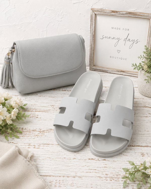 Madden Girl light grey sandals Size 8M
