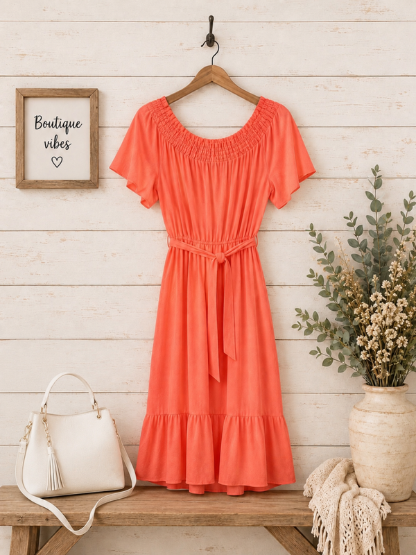 Sandra Darren coral maxi dress Size 10