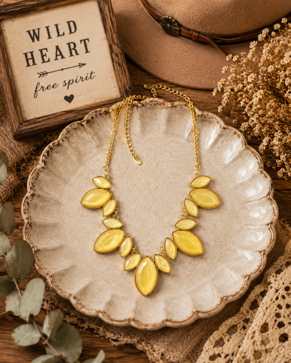 Yellow statement necklace