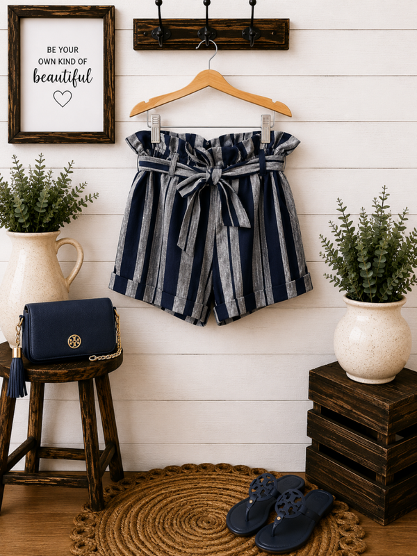 Wishlist Apparel grey & navy shorts Size Large