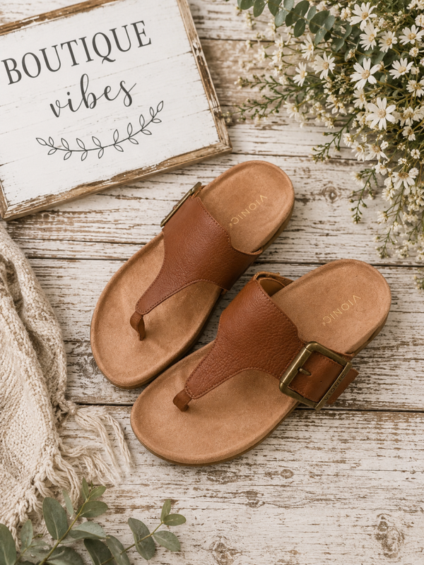 Vionic brown leather sandals Size 11