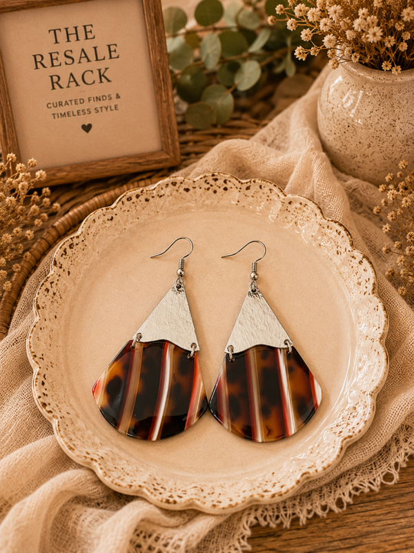 Cheetah stripe teardrop earrings