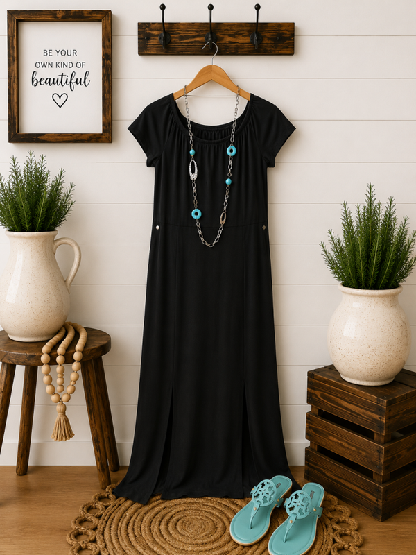 Soft black maxi dress Size Medium