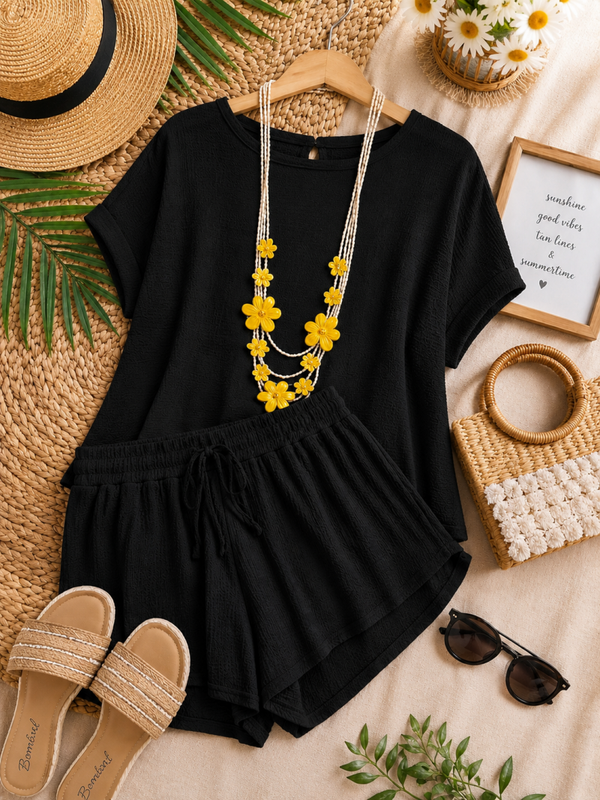 Black 2 piece short set Size 3XL
