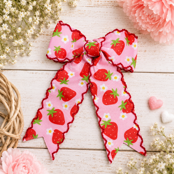 Strawberry print bow