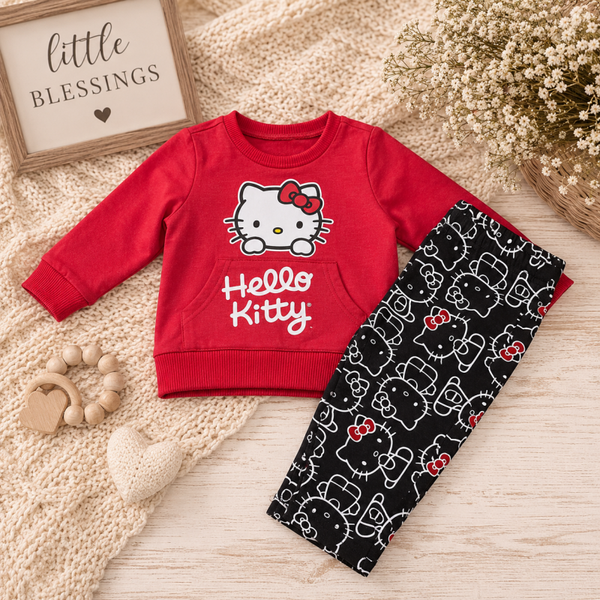 Hello Kitty red & black 2 piece set Size 2T