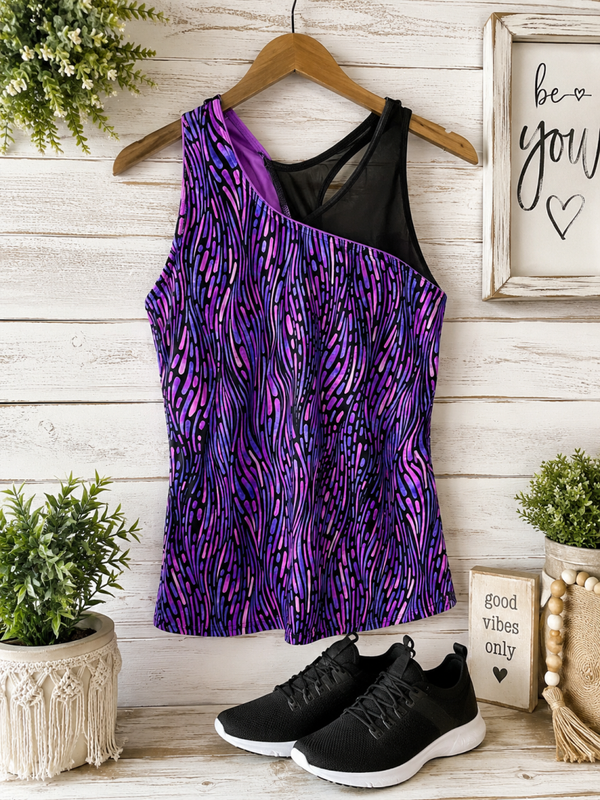 Zeroxposur sun smart purple printed tank Size Medium