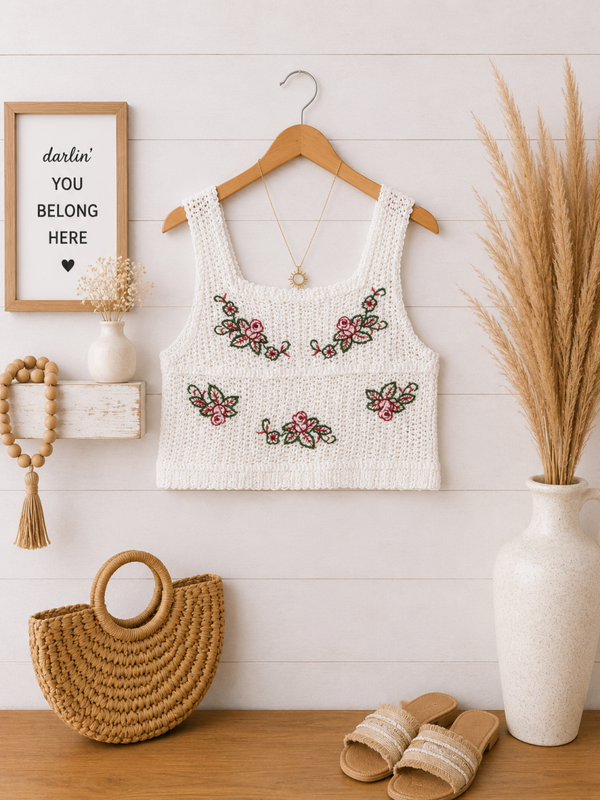 POL ONE white knit tank top Size Small