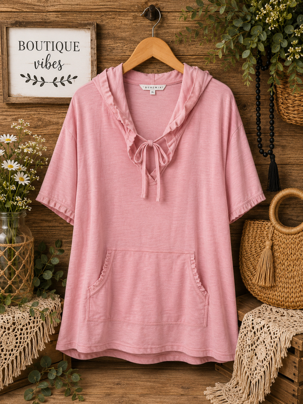 Jane + Delancet hooded pocketed top Size 2XL