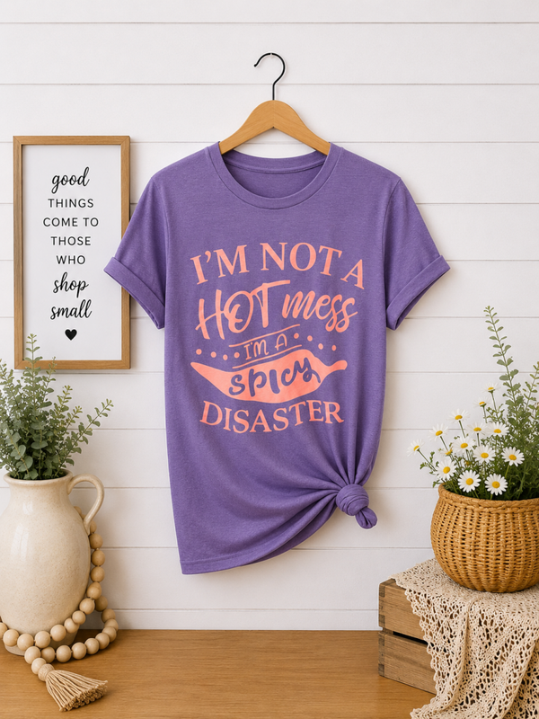 Purple Hot mess graphic tee Size Large