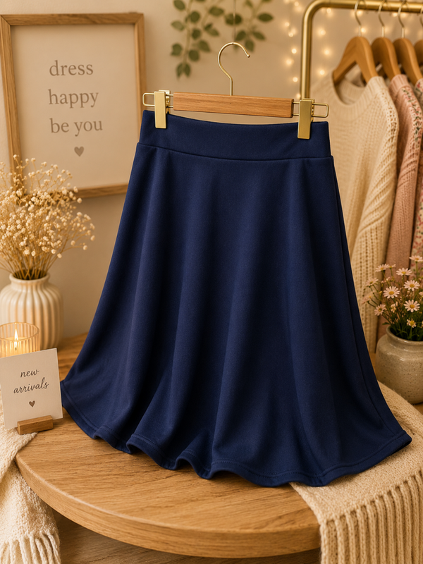 Navy midi length skirt Size Large