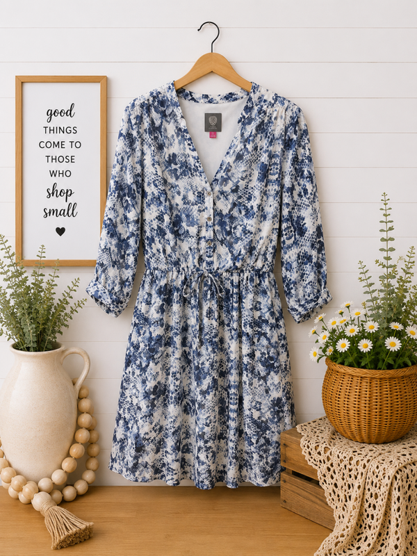 Vince Camuto white & navy dress Size 12