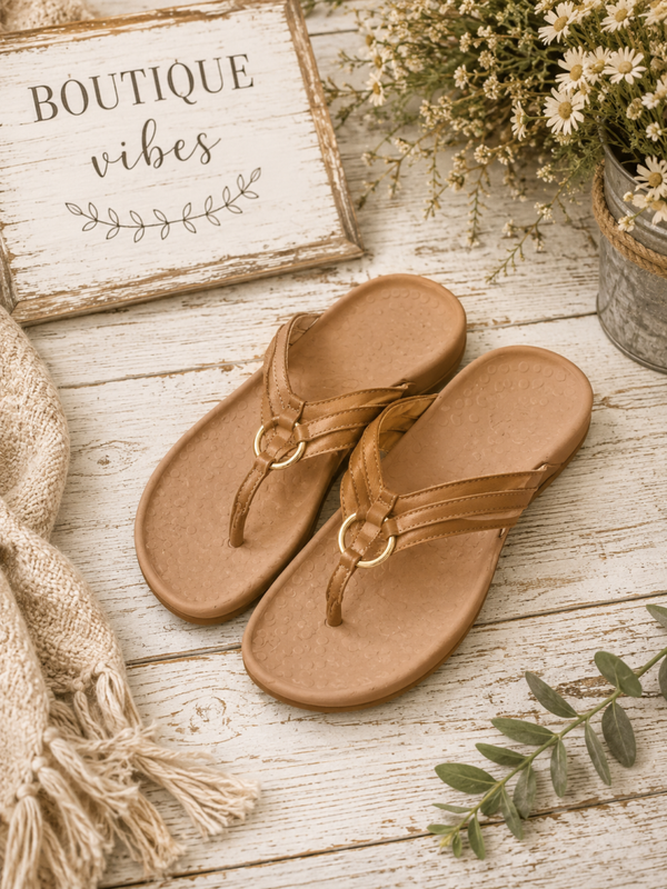 Vionic light brown leather sandals Size 10