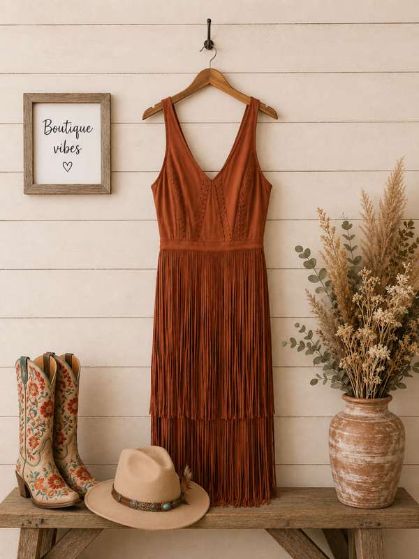 Miranda Lambert Idyllwind suade fringed dress Size Medium