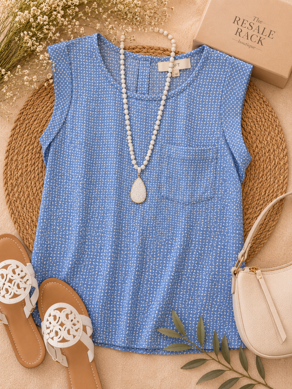 Loft blue dress top Size Large