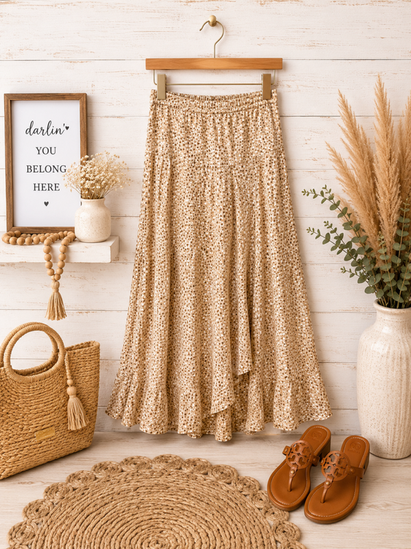 Jopna brown & white maxi skirt Size Medium