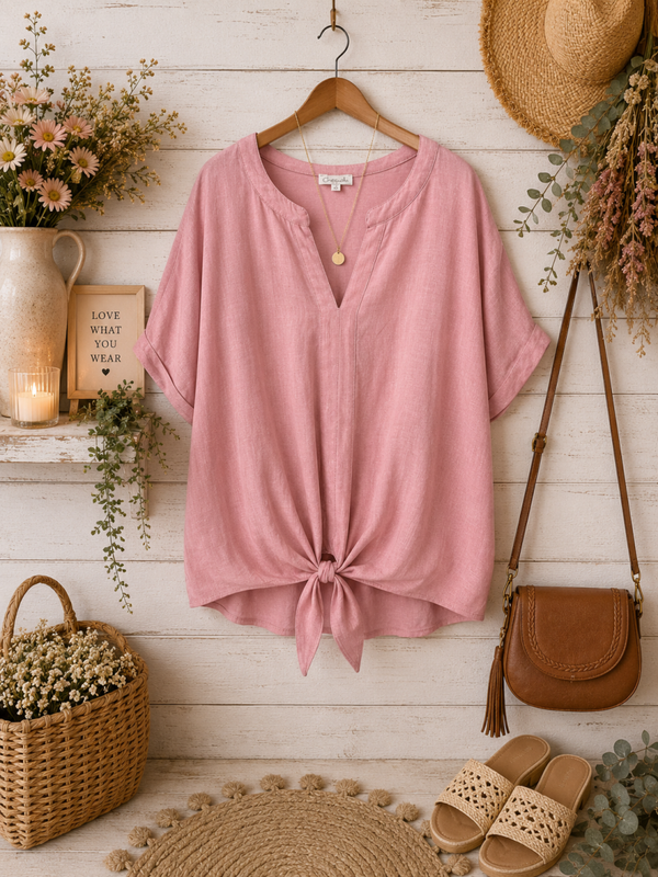 Chenault pink tie top Size 3XL