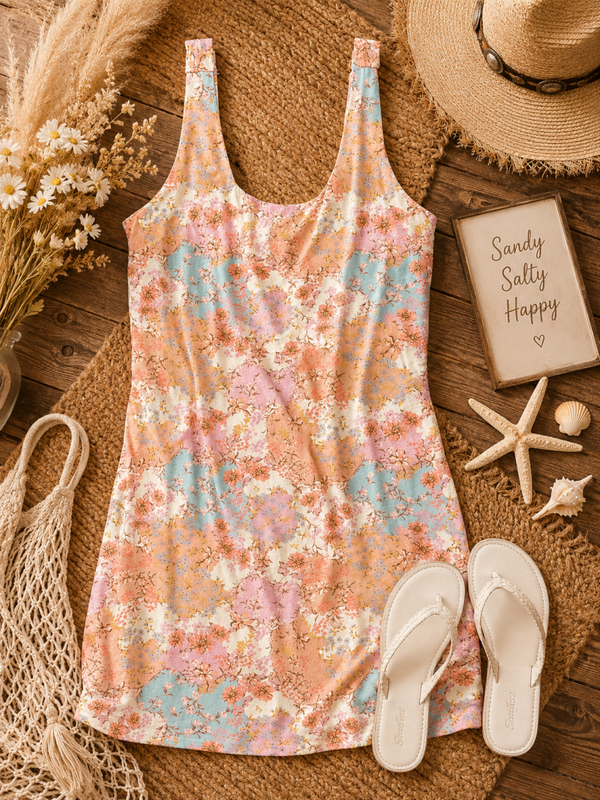 Floral print sun dress size XL