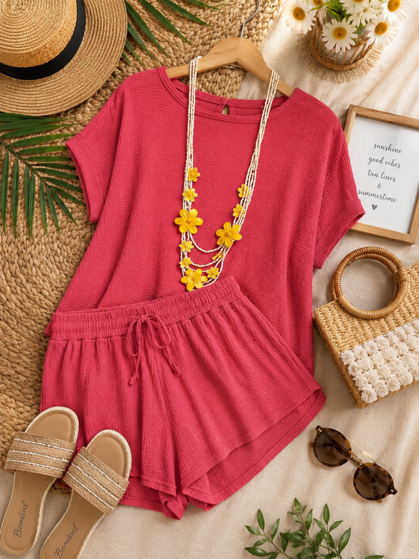 Pink 2 piece short set Size 3XL