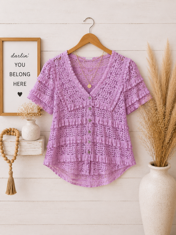 New’M Pink lace top Size Small