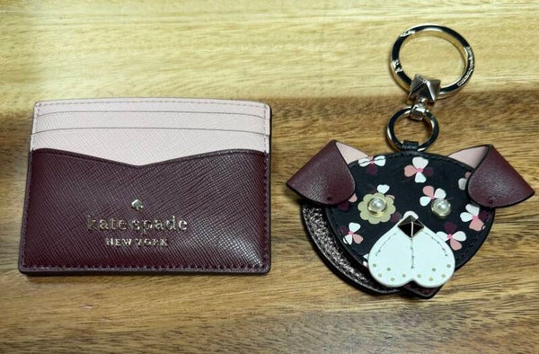 Kate Spade card holder with matching key chain set