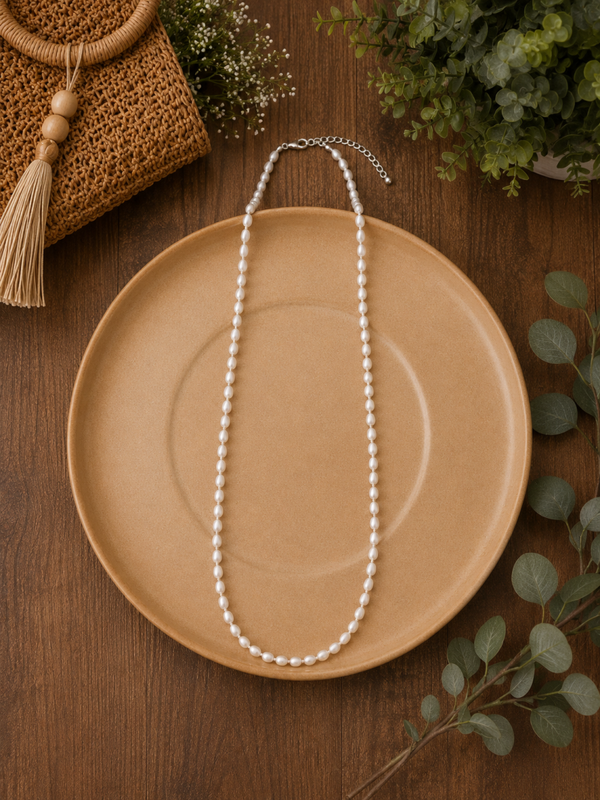 Foe pearl long necklace