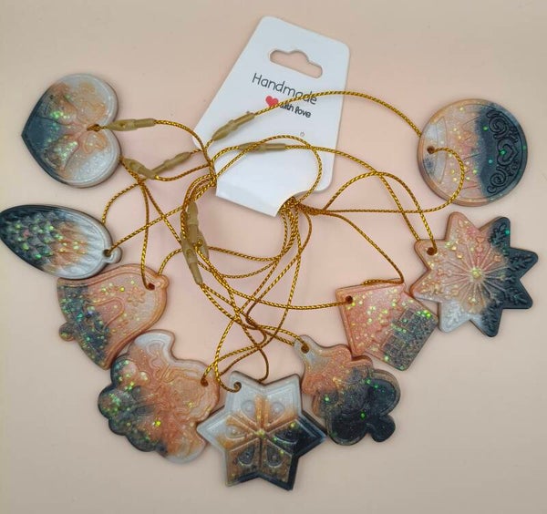 Christmas ornaments orange/black