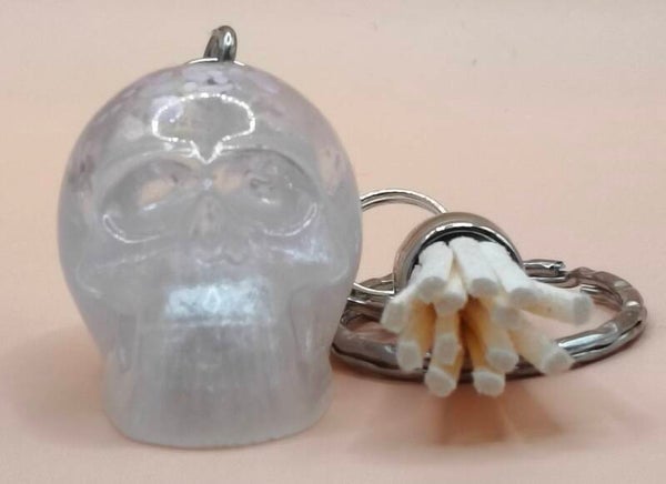 Mini skull keyring white/glitter/white