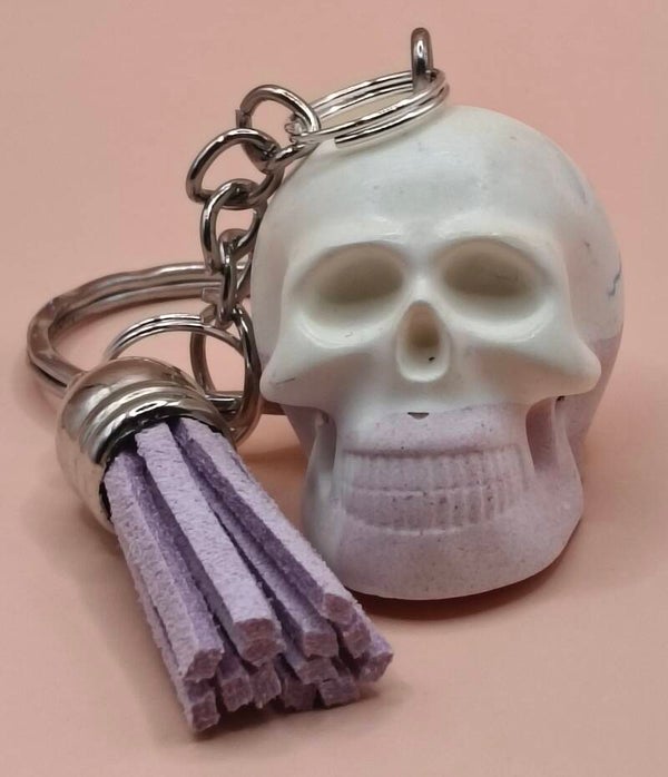 Mini skull keyring yellow/pink/purple