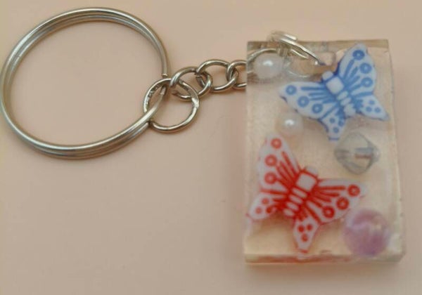 Rectangle Butterflies keyring
