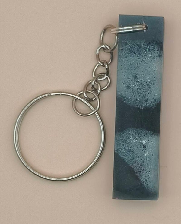 Rectangle keyring black/white