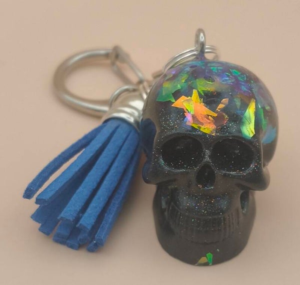 Skull keyring holographic