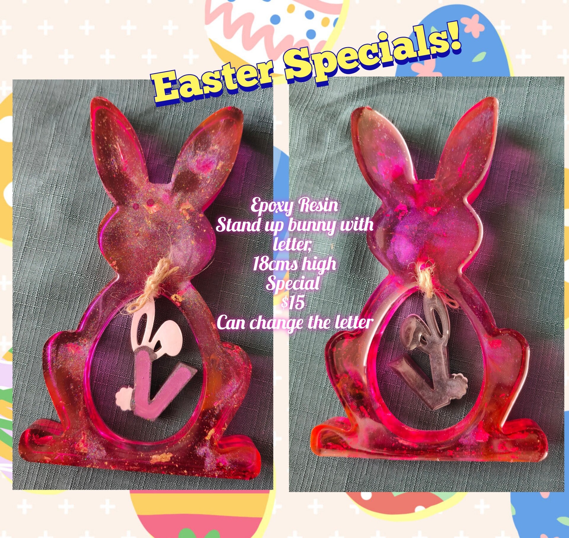 Standing rabbit with initial