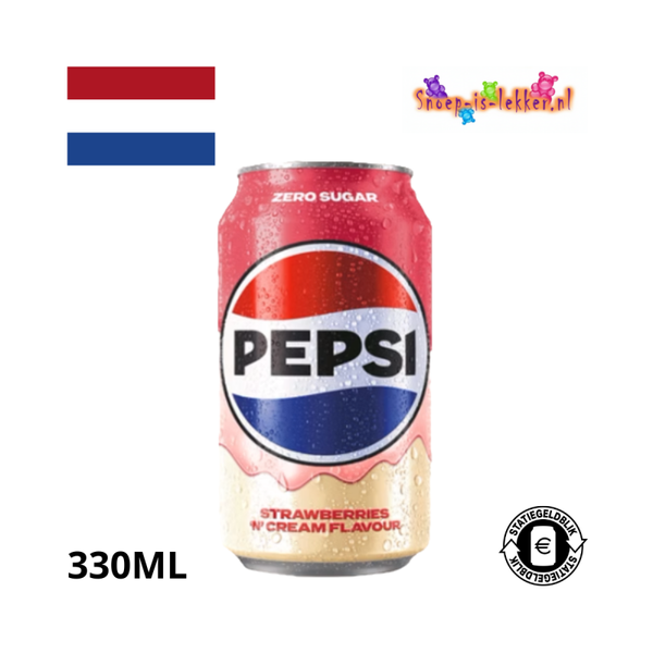Pepsi Zero Strawberry & Cream Soda 330ML