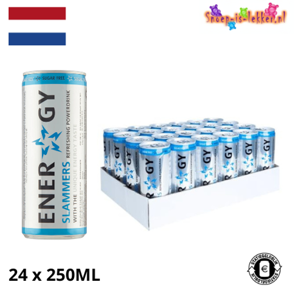 Slammers energy licht 250ml - Tray 24 stuks