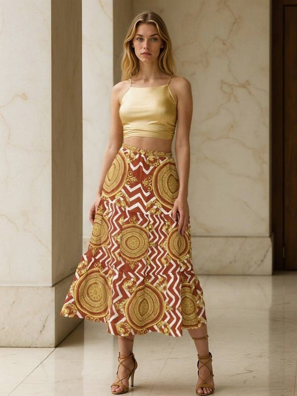 The Medina Silk Prarie Skirt