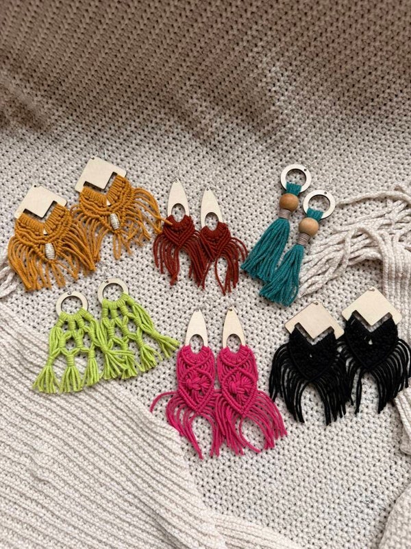Aretes en macramé