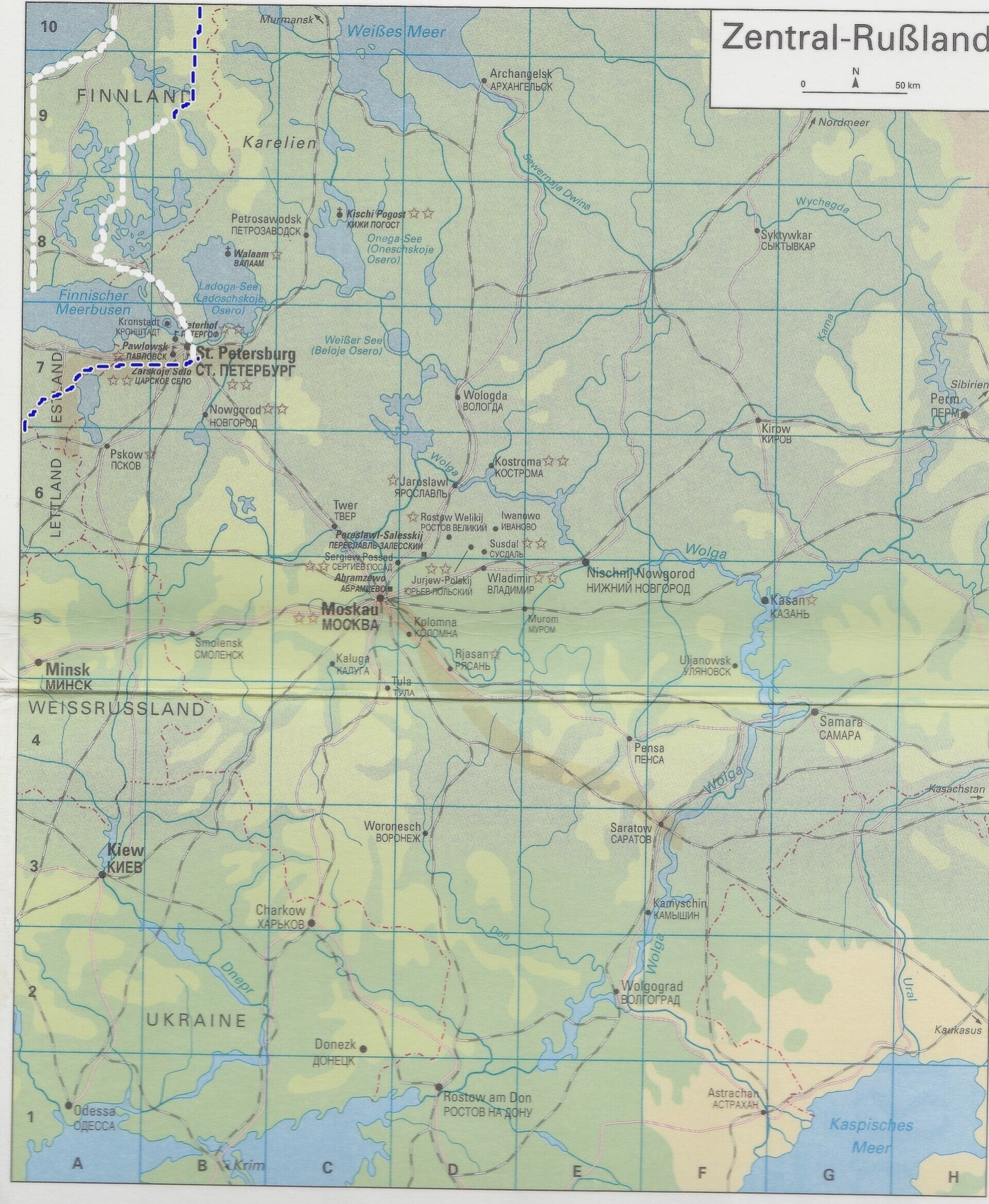 Karte mit St. Petersburg