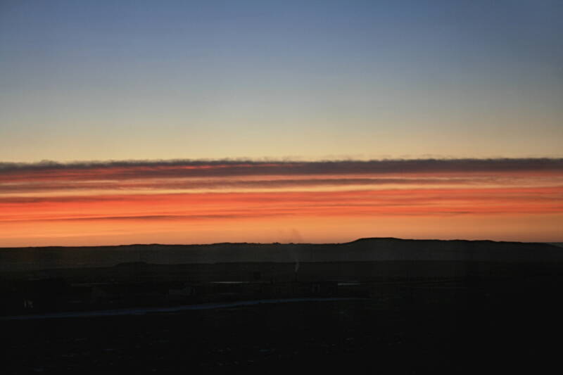 Sonnenaufgang. Es wird ein schöner Tag