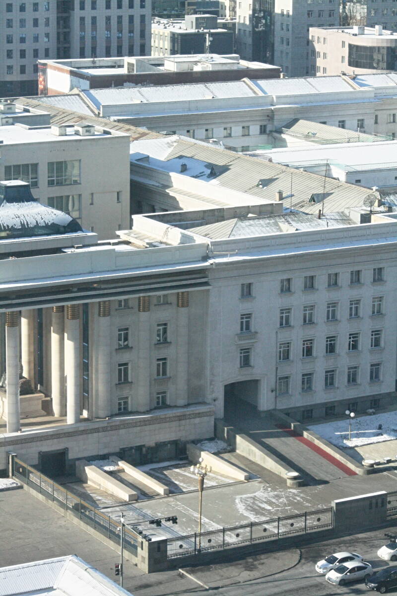 das Regierungsgebäude von oben