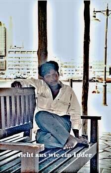 ein Straßenverkäufer macht Pause